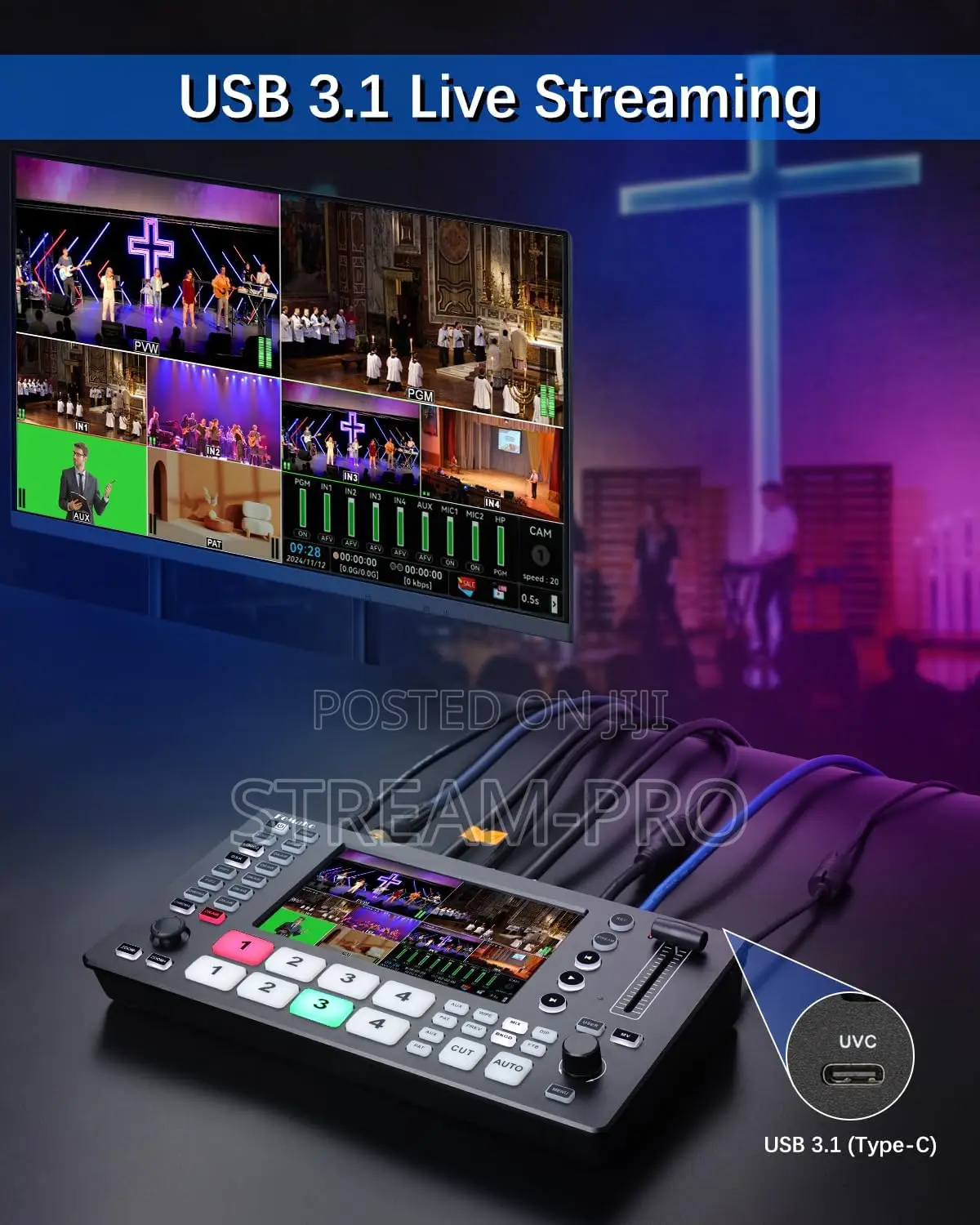 FoMaKo M4 HDMI/SDI Video Live Streaming Switcher/Mixer