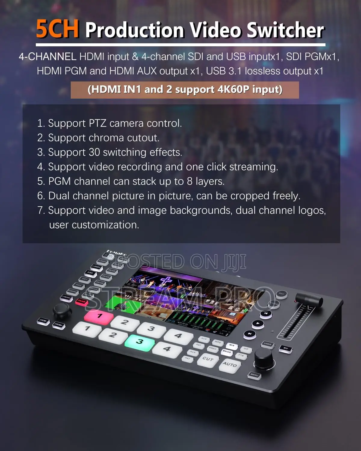 FoMaKo M4 HDMI/SDI Video Live Streaming Switcher/Mixer