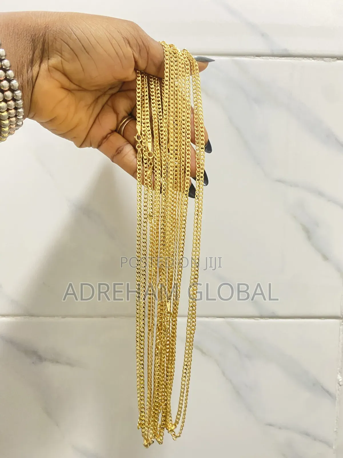 Durable Sunbelle Gold Replica Cuban Chain Design 3 (Long and Tiny)