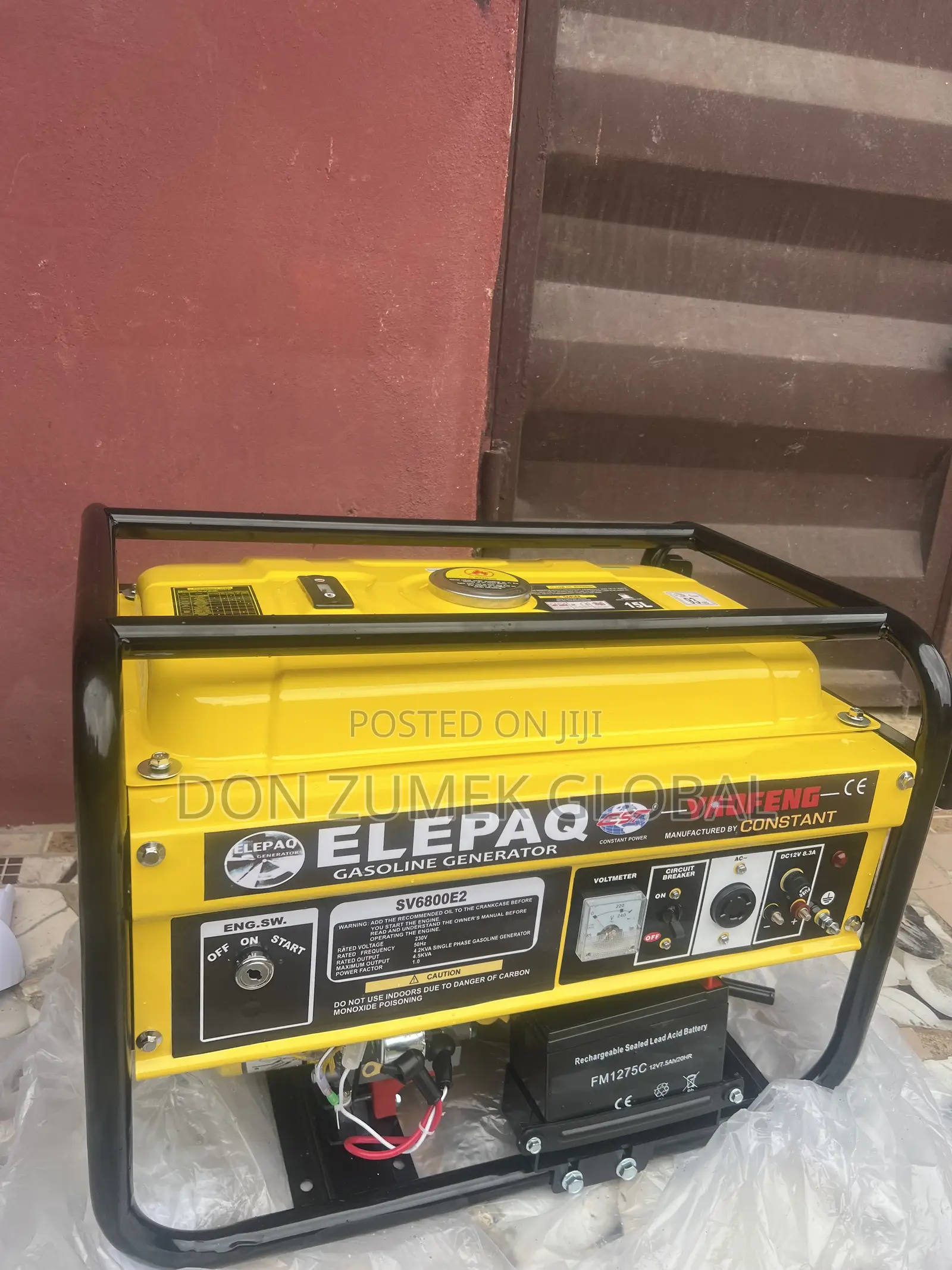 ELEPAQ SV6800E2 Gasoline Generator Key Starter 4.5kva 100% Copper Coil