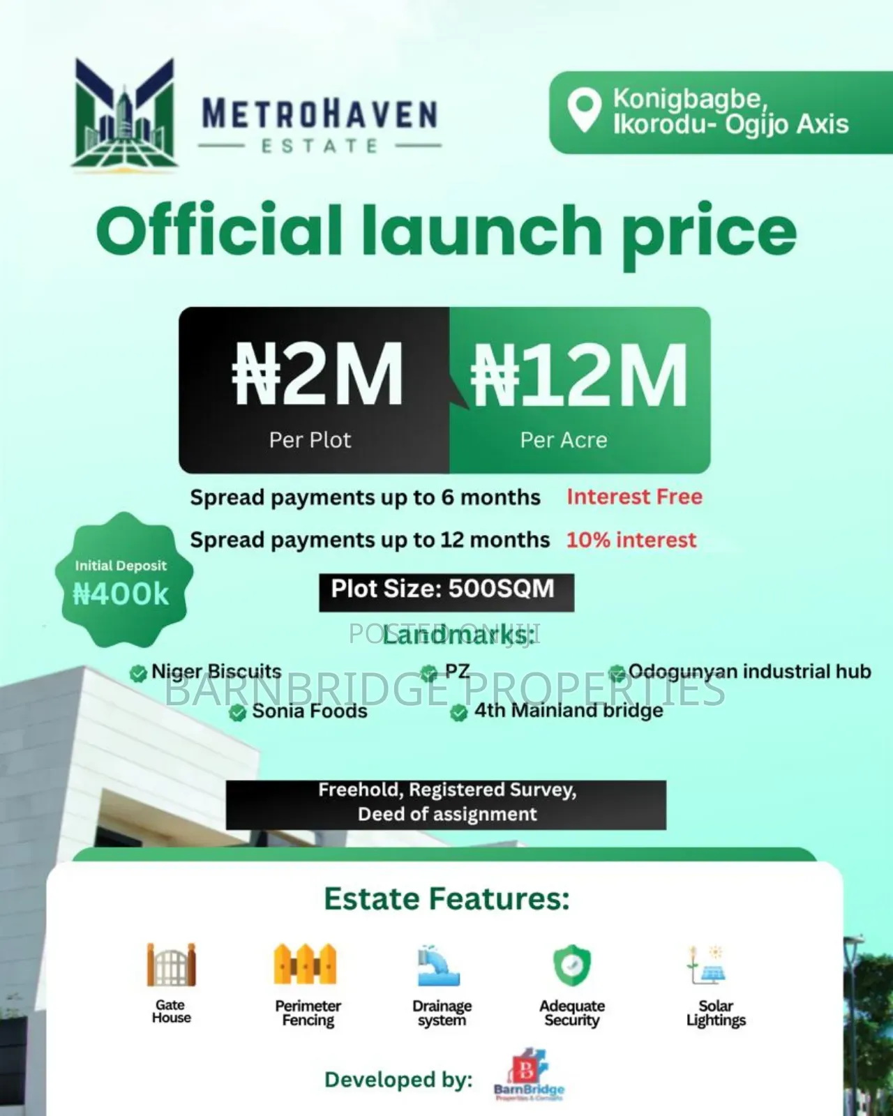 Metrohaven Estate Launch Land Sale