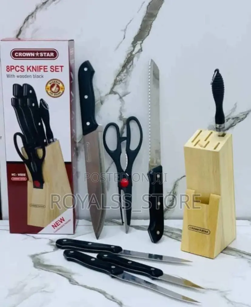 8pcs Kitchen Knife Set With Wooden Holder