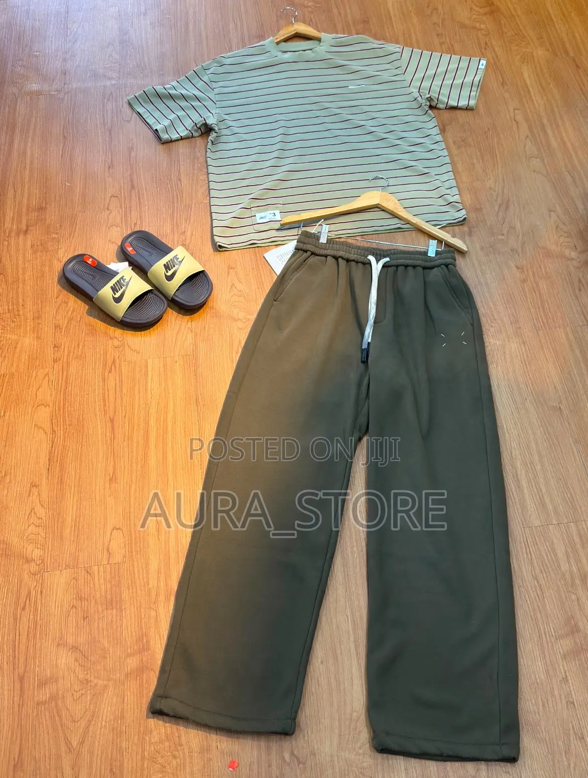 Two-Tone Split Color Wide-Leg Sweatpants