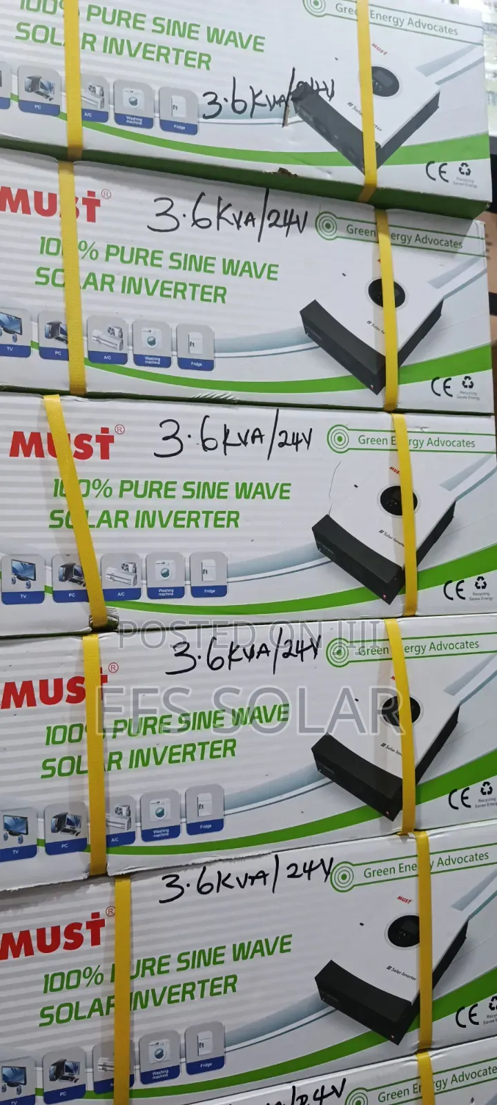 MUST 3.6kVA 24V Hybrid Solar Inverter – Pure Sine Wave