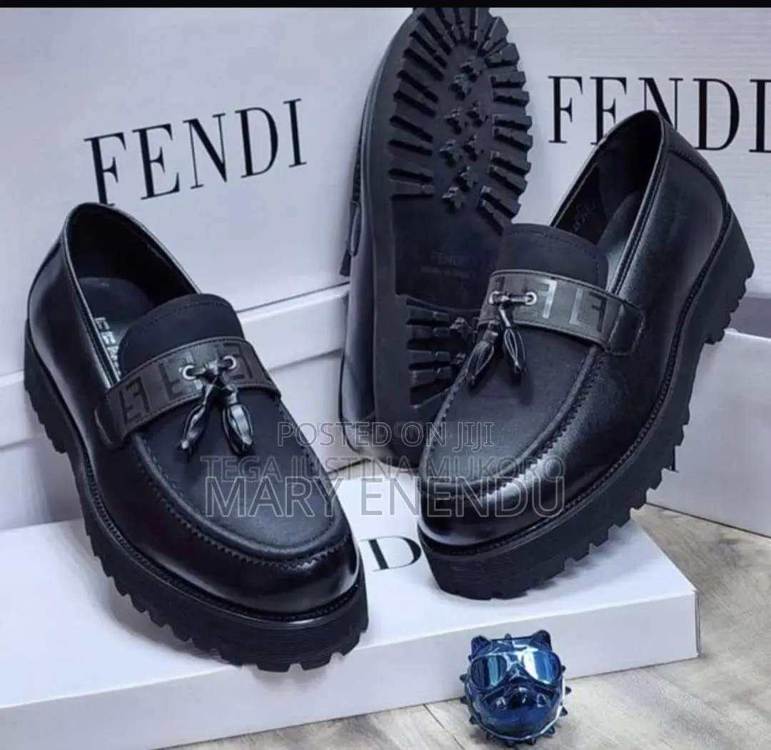 Fendi Brown Tassel Lug Sole Loafers