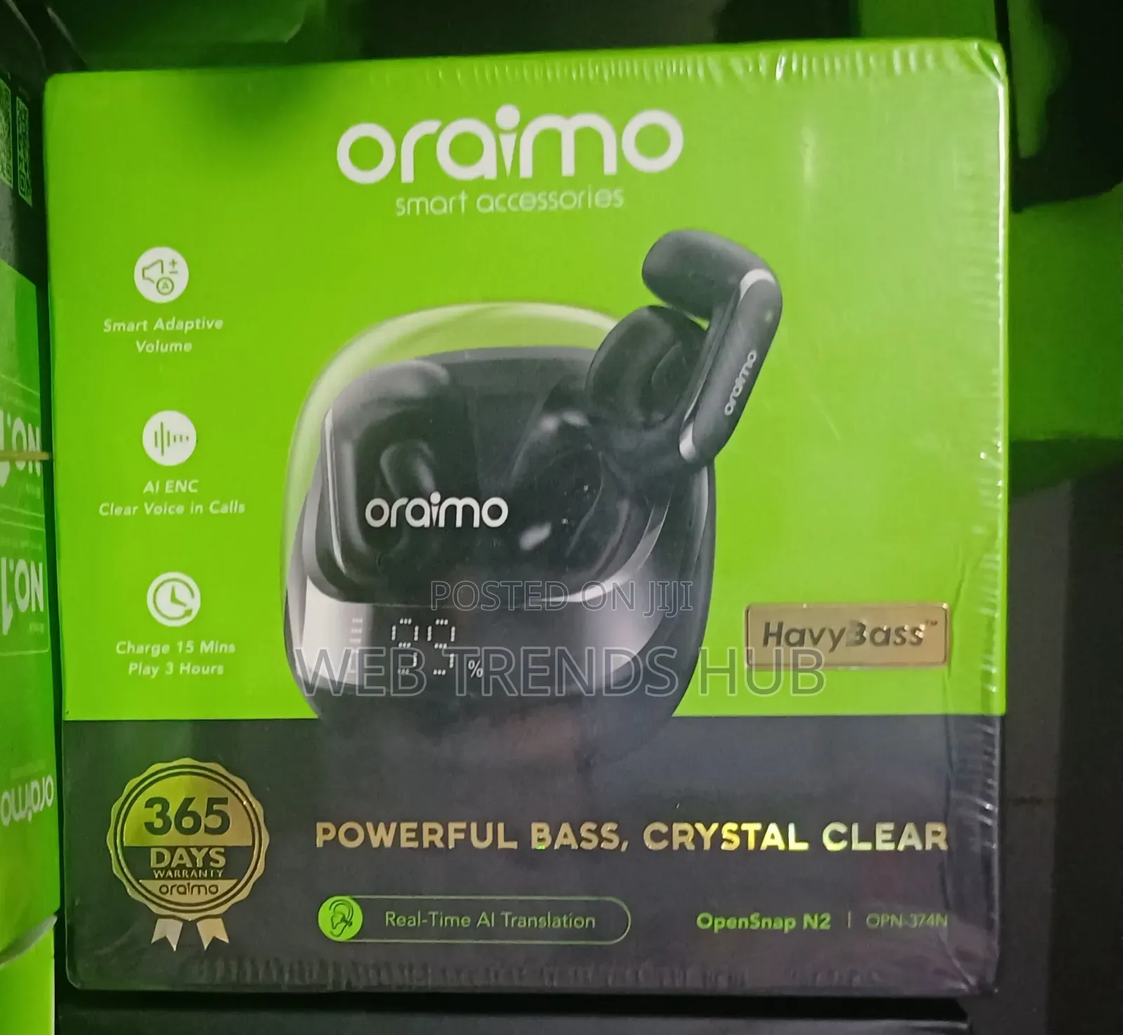 Oraimo OpenSnap N2 (OPN-374N) Earbuds - (LED Display Fast Charge)