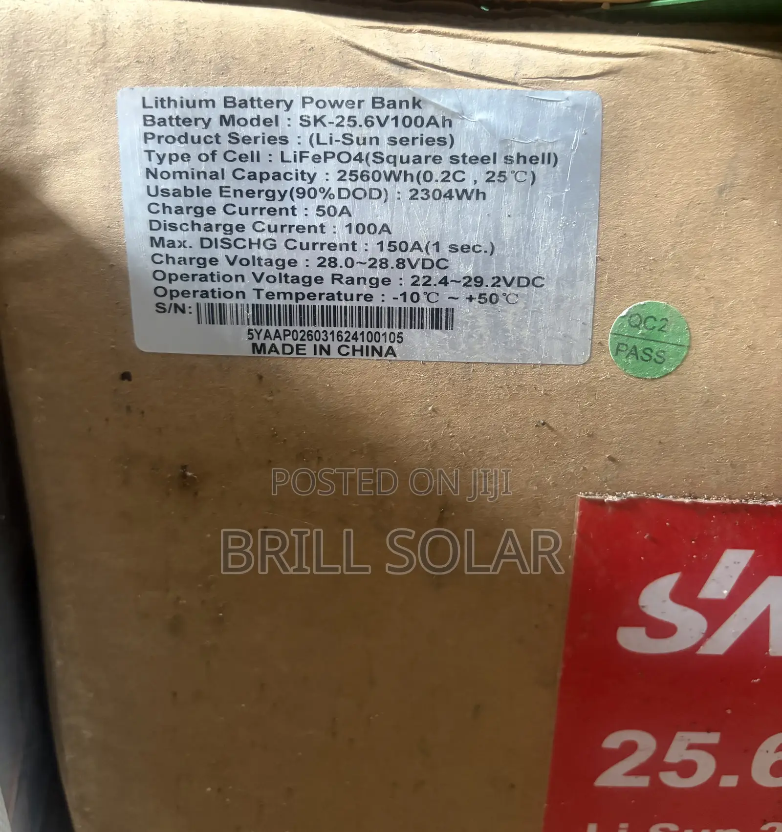 2.5kwh-25.6v Sako Solar Lithium Battery (Li-Sun Series)
