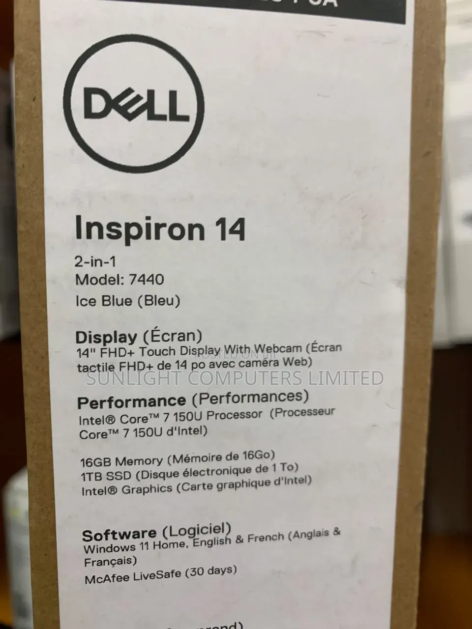 New Laptop Dell Inspiron 14 7440 2-in-1 1GB Intel Core 7 SSD 1T