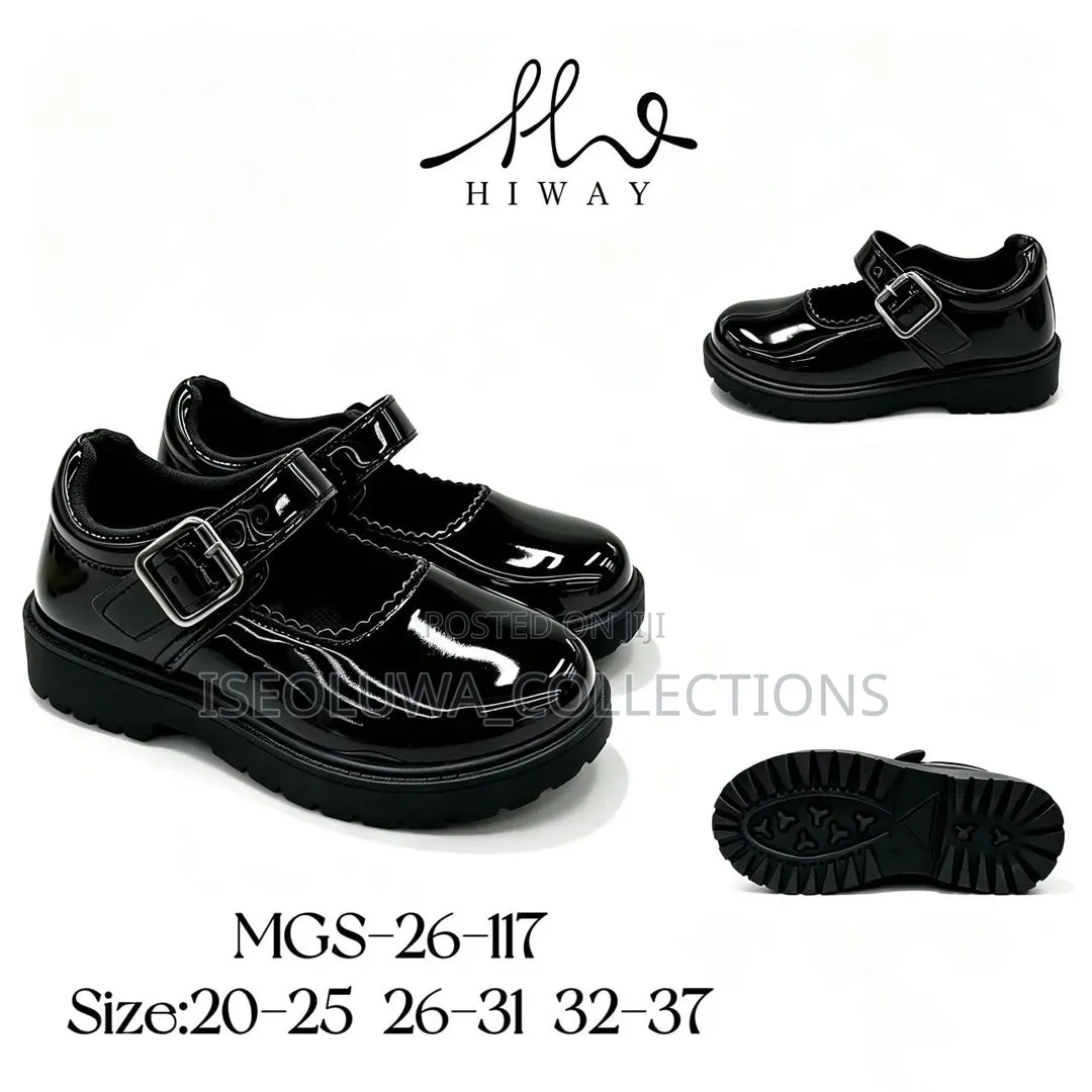 Girls' Chunky Sole Patent Leather School Shoes