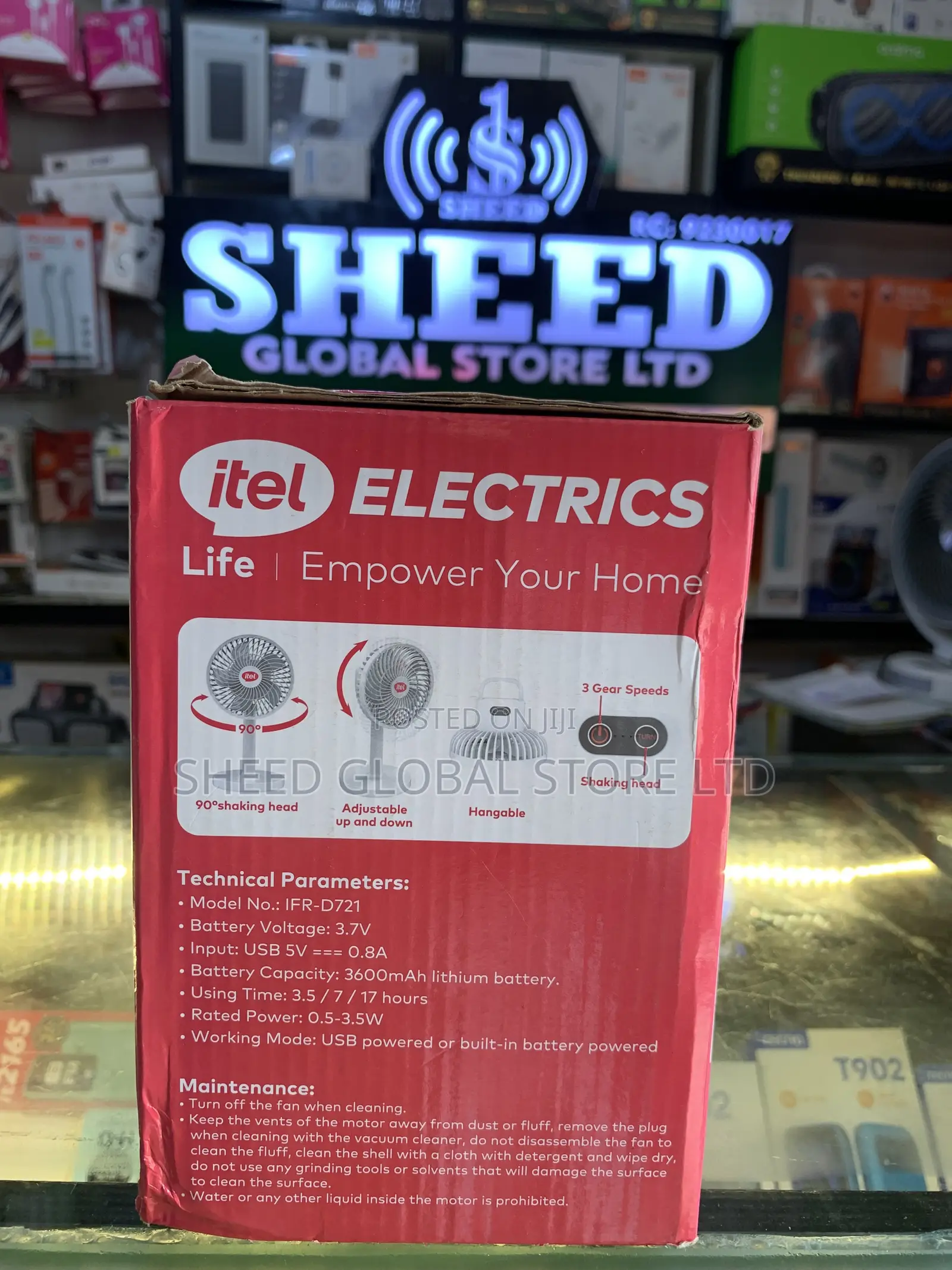 Itel Rechargeable Fan