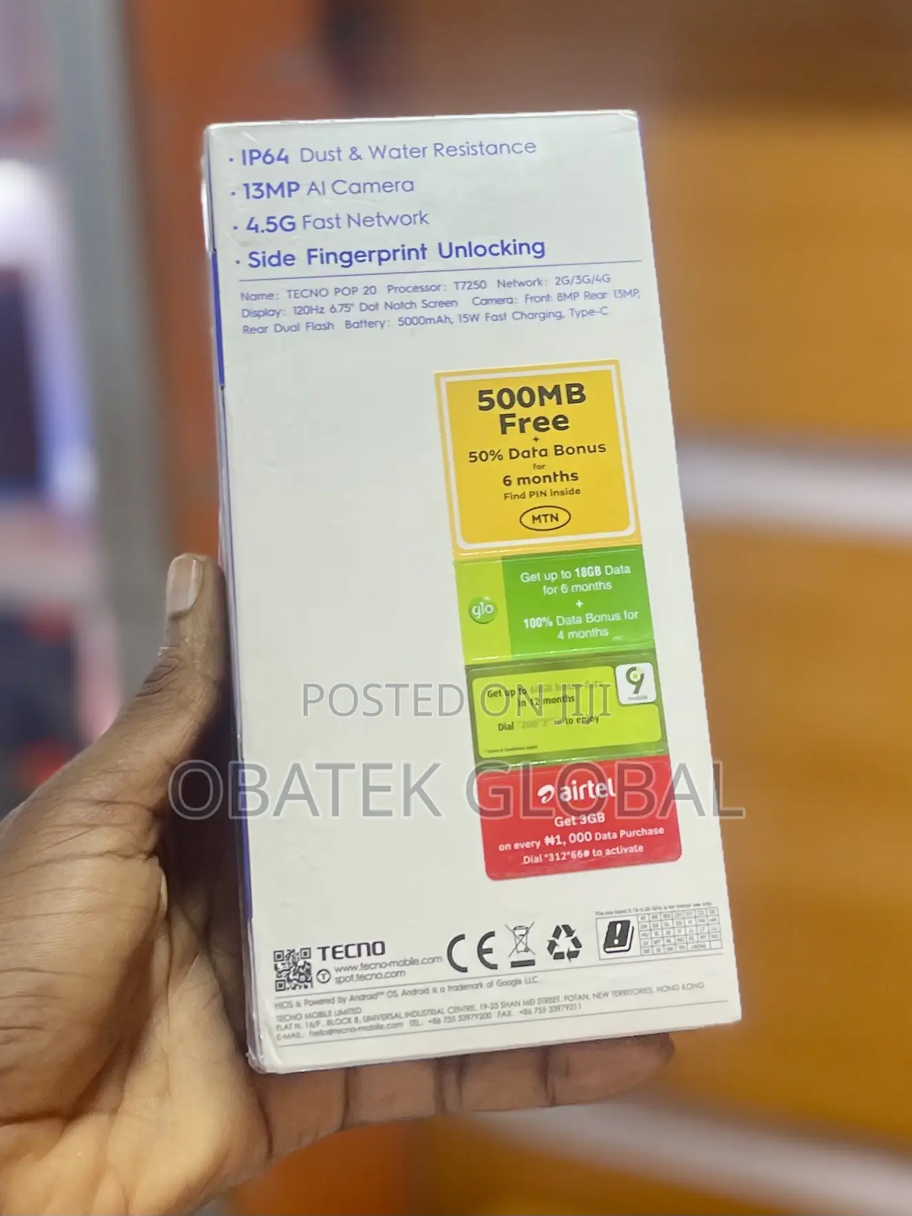 New Tecno Pop 20 64 GB Black
