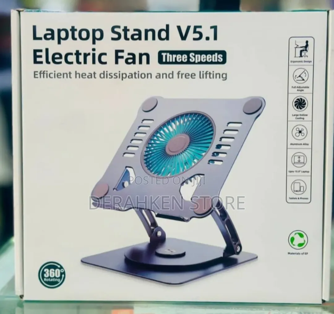 Laptop Stand V5.1 With Built-in Electric Cooling Fan
