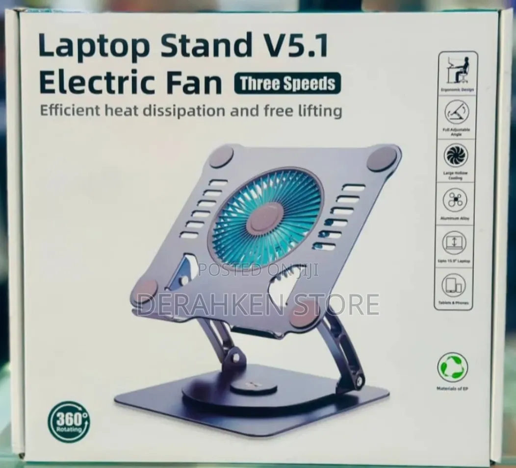 Laptop Stand V5.1 With Built-in Electric Cooling Fan
