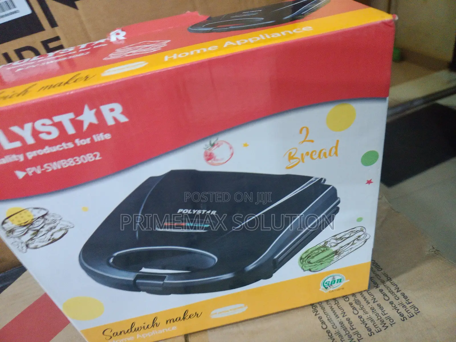 750W 2-Face Sandwich Toaster PV-SWB830B2 – Quick Easy Breakfast Hero