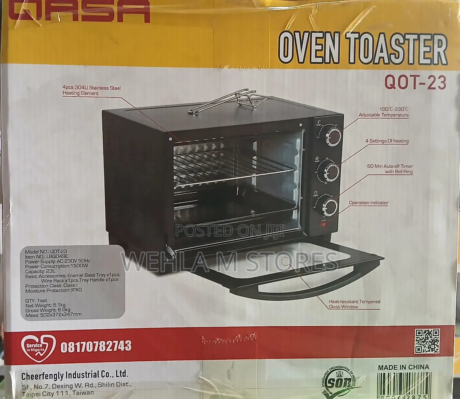 Qasa Oven Toaster Qot-23
