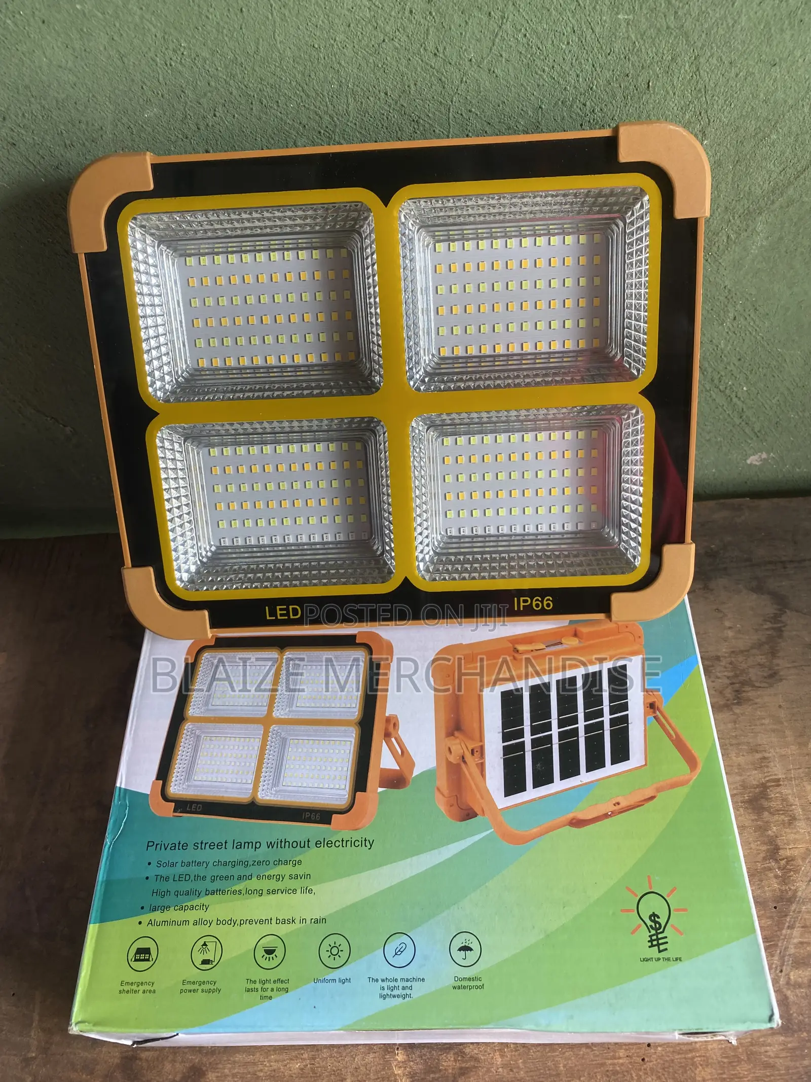 Portable Rechargeable Solar LED Flood Light With Power Bank