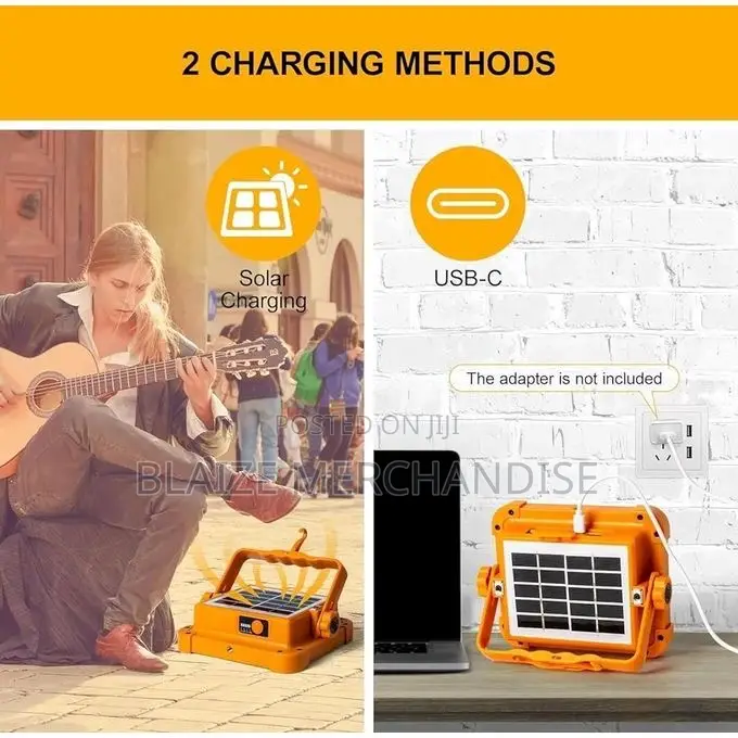 Portable Rechargeable Solar LED Flood Light With Power Bank