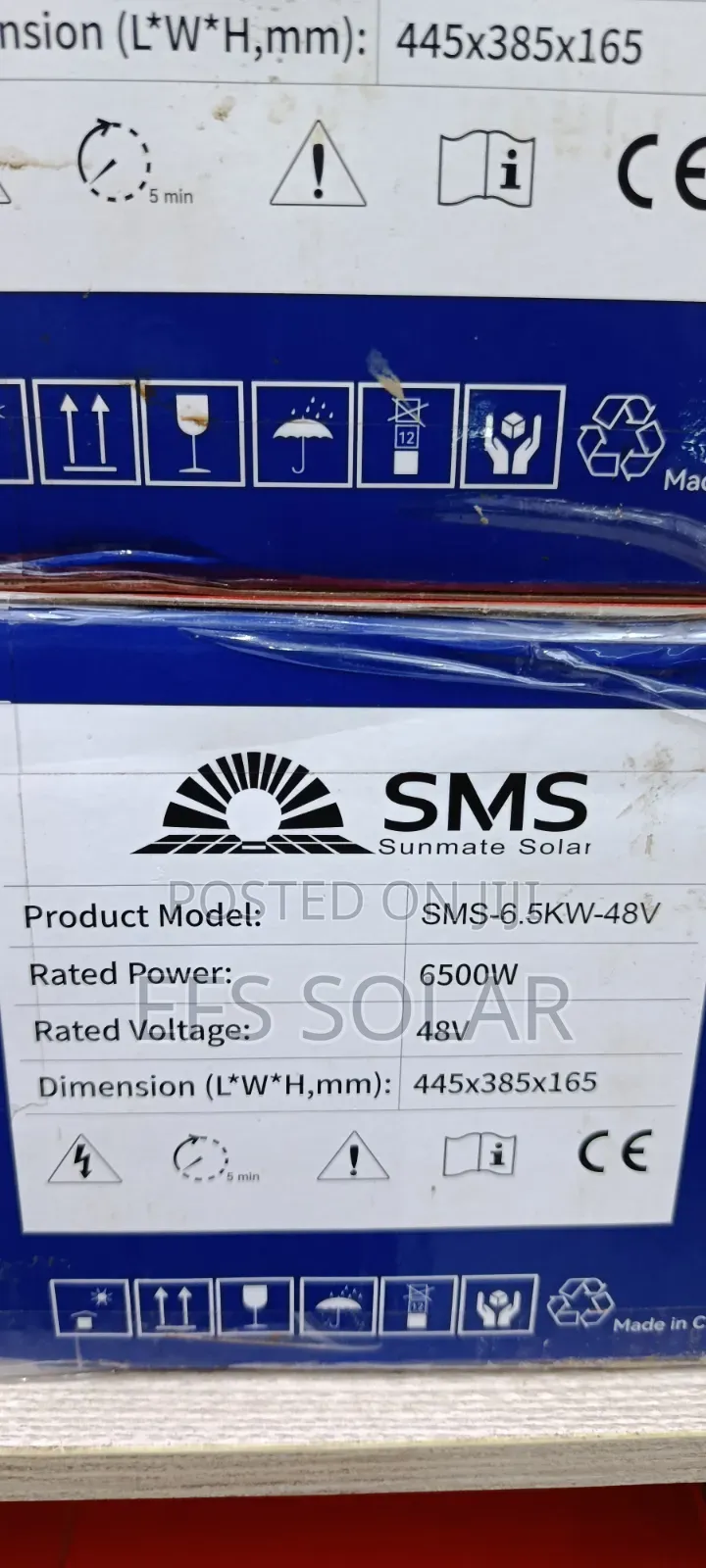 SMS 6.5kVA 48V Hybrid Solar Inverter – 6500W Pure Sine Wave