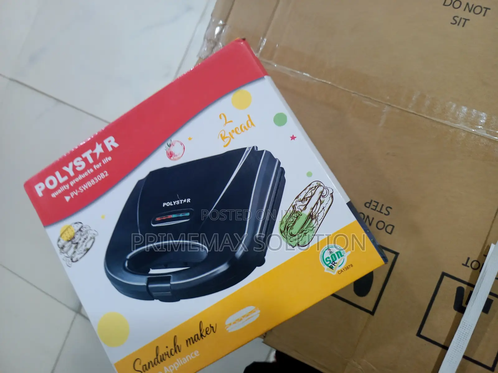 750W Powerhouse: Polystar Dual Face Non-Stick Sandwich Maker
