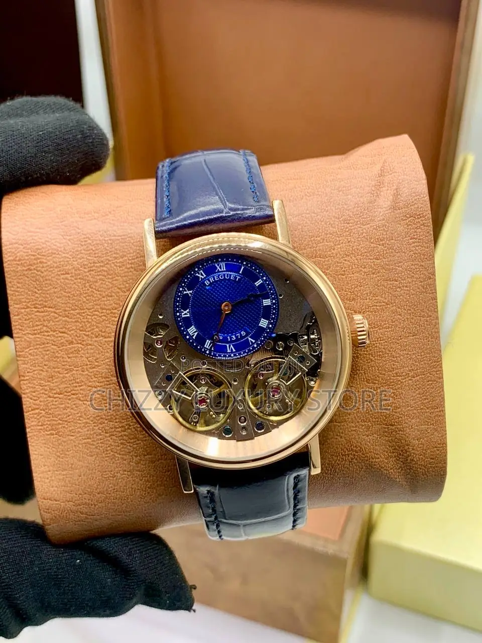Breguet Quality Luxury Men Genuine Leather Wristwatch