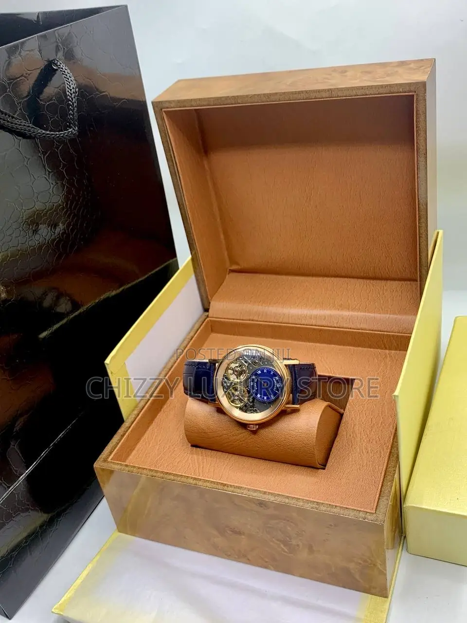Breguet Quality Luxury Men Genuine Leather Wristwatch