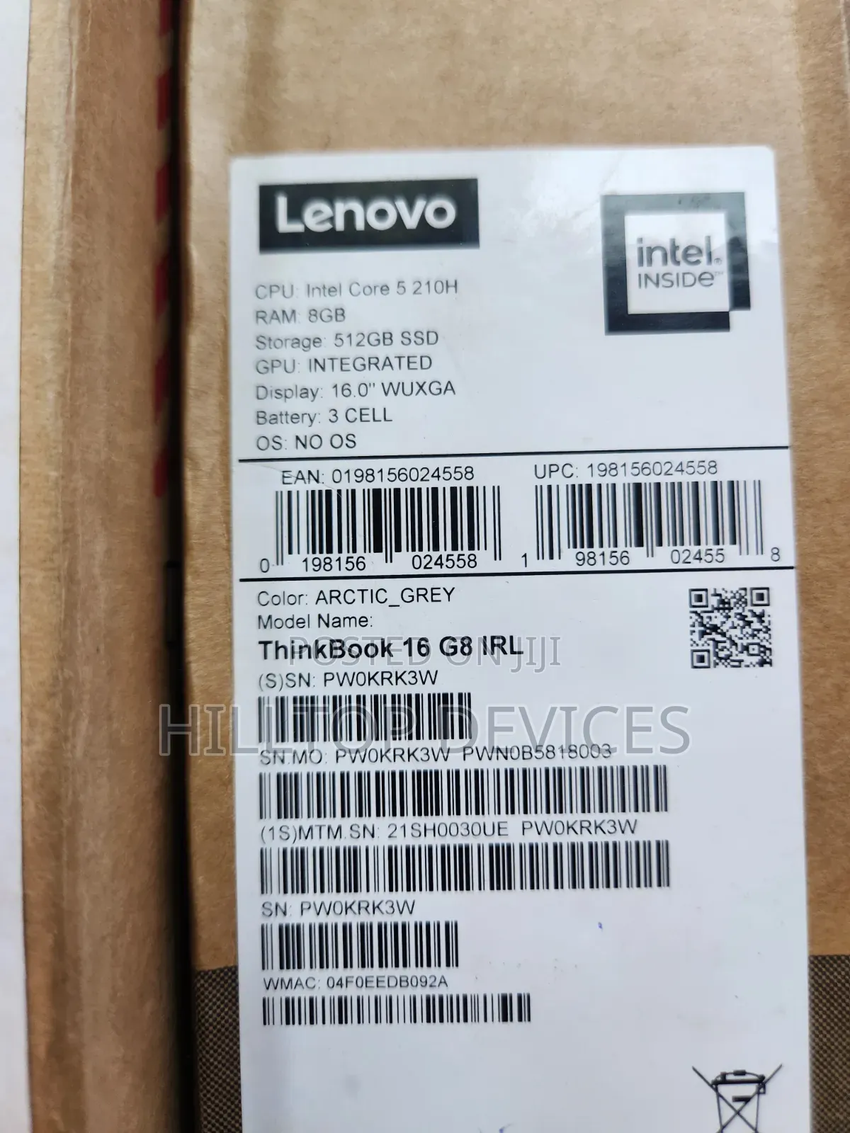 New Laptop Lenovo ThinkBook 15 8GB Intel Core 5 SSD 512GB