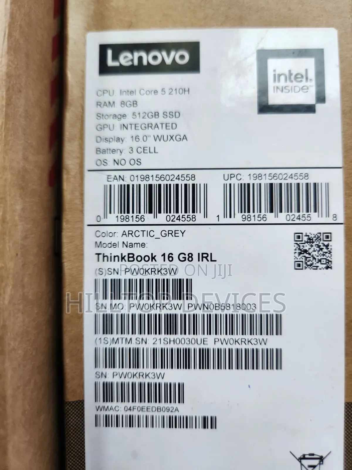 New Laptop Lenovo ThinkBook 15 8GB Intel Core 5 SSD 512GB
