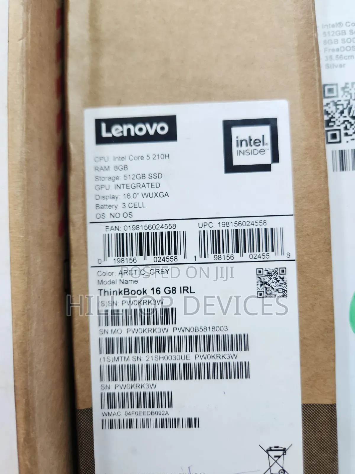 New Laptop Lenovo ThinkBook 15 8GB Intel Core 5 SSD 512GB