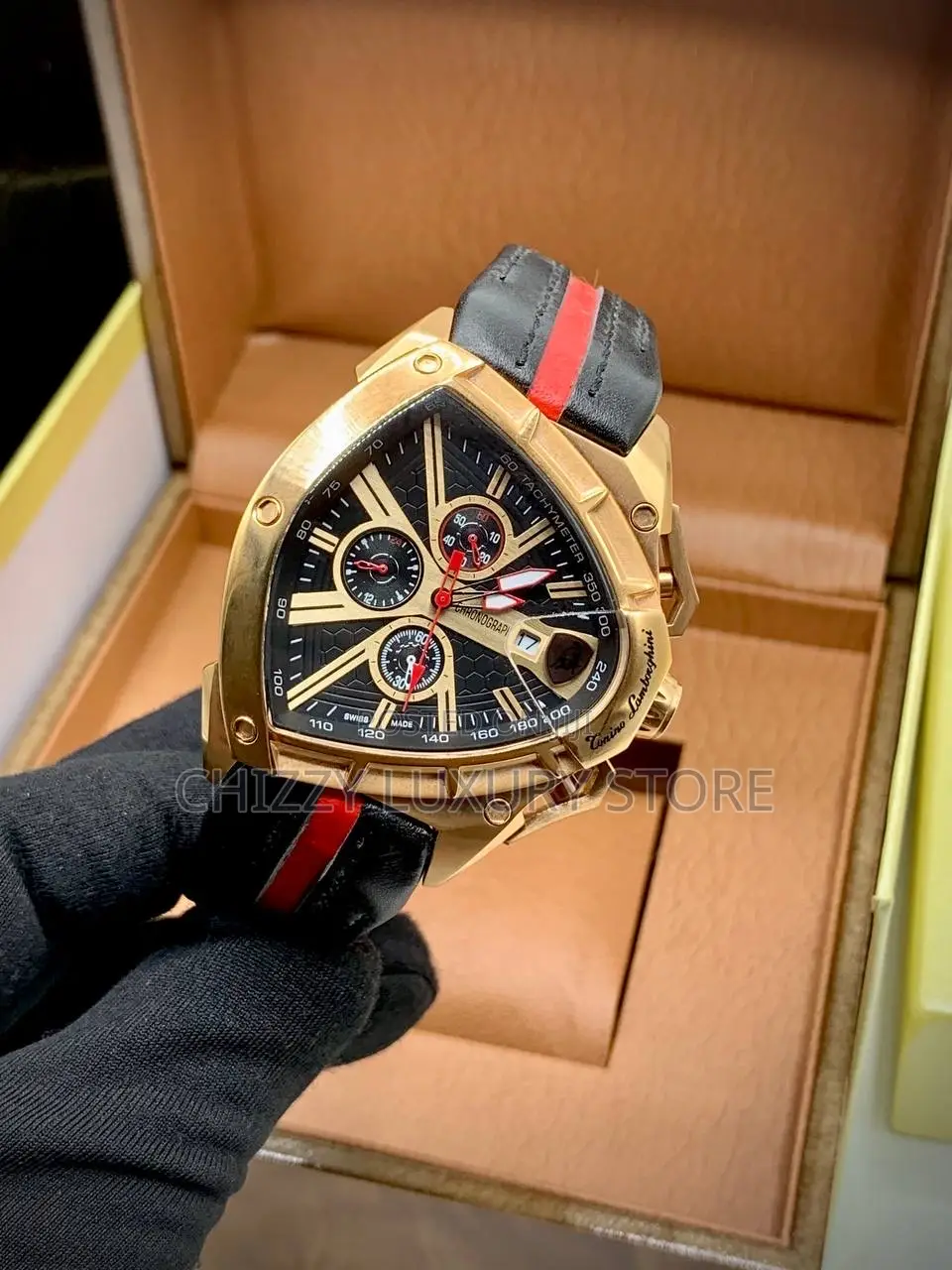 Lamborghini Quality Luxury Men Automatic Engine Wristwatch