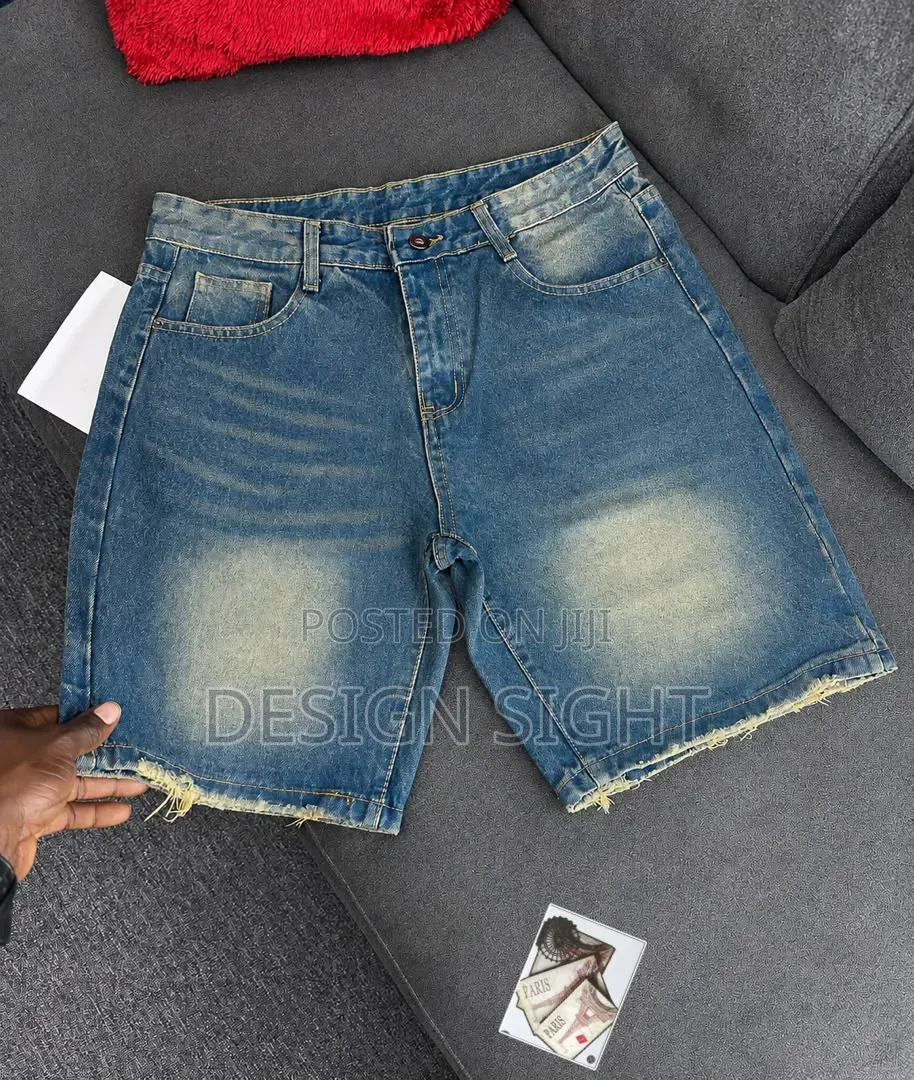 Classic Raw Hem Denim Shorts