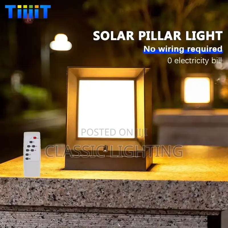 LED Solar Column Headlight Outdoor IP65 Waterproof Street Light
