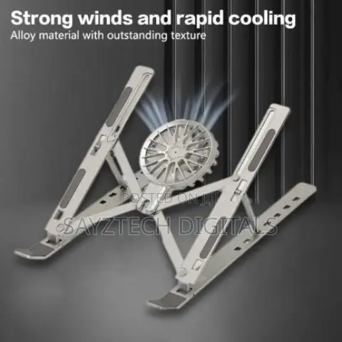 Foldable Metal Laptop Stand With Detachable Fan
