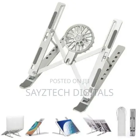 Foldable Metal Laptop Stand With Detachable Fan