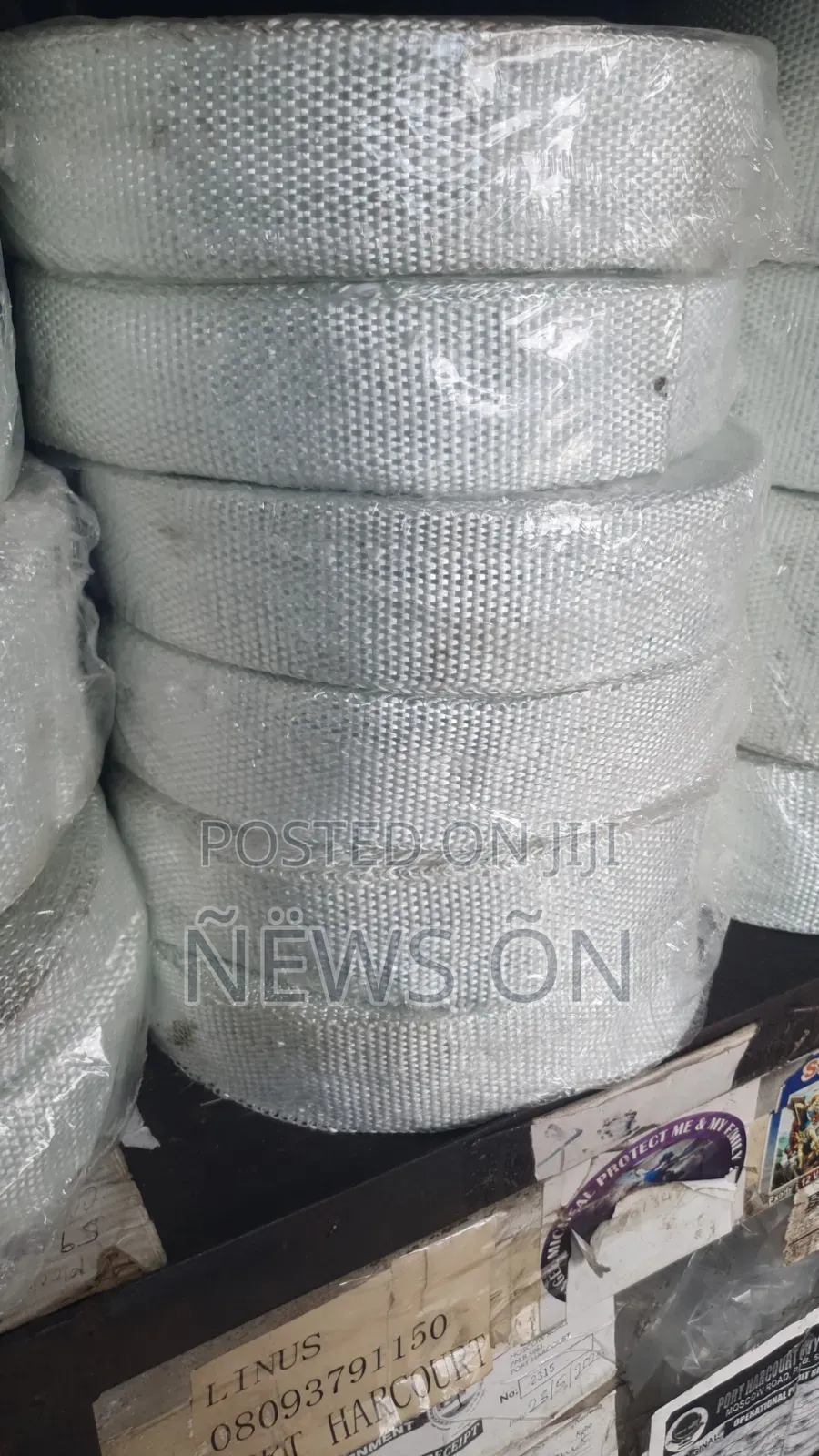 Stack of White, Woven Fiberglass Tape, 2x30meter