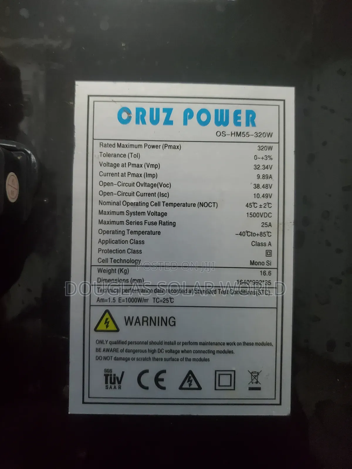 Cruz 320W Half-Cut Monocrystalline Solar Panel