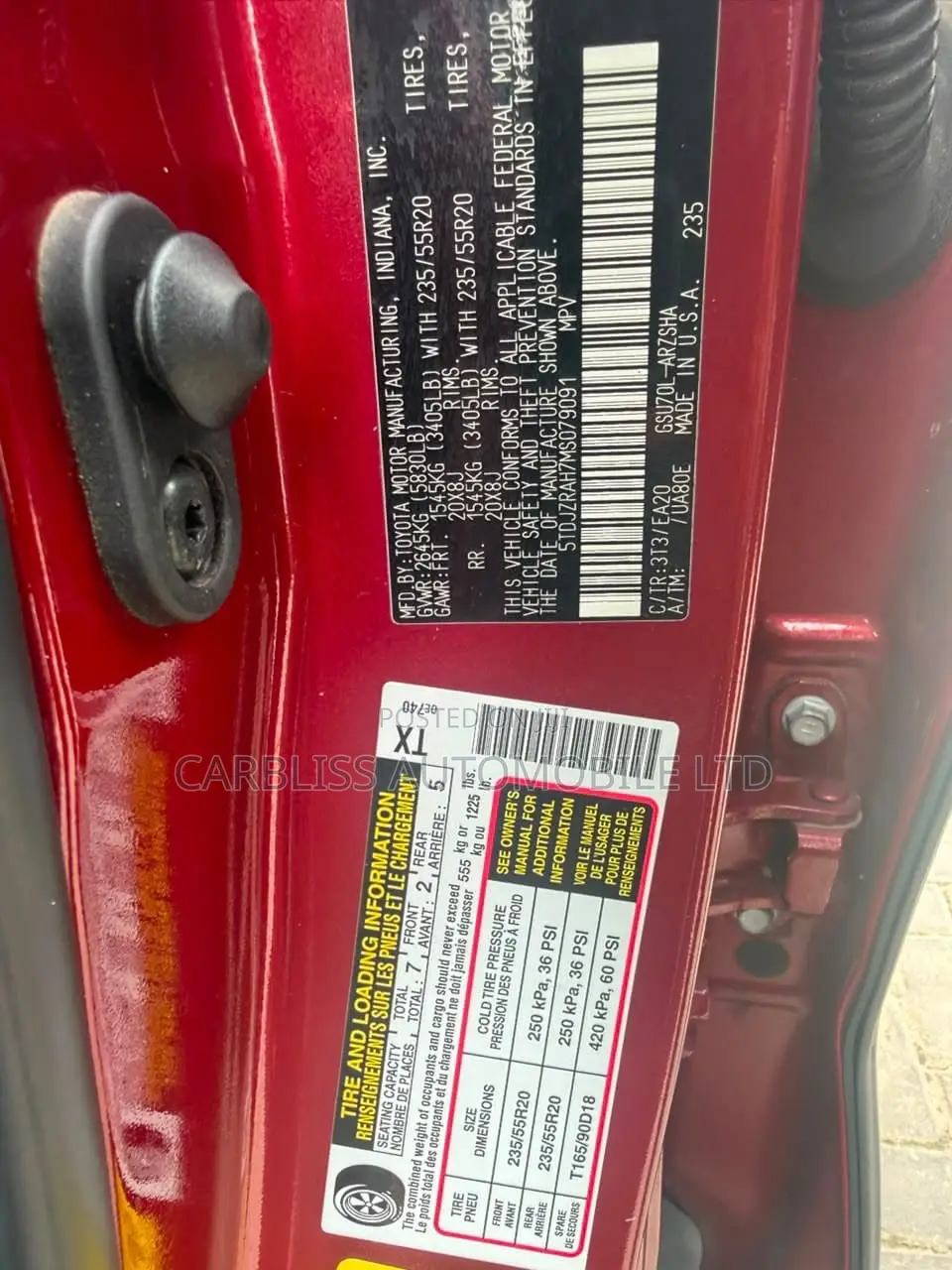 Toyota Highlander XSE 2021 Red