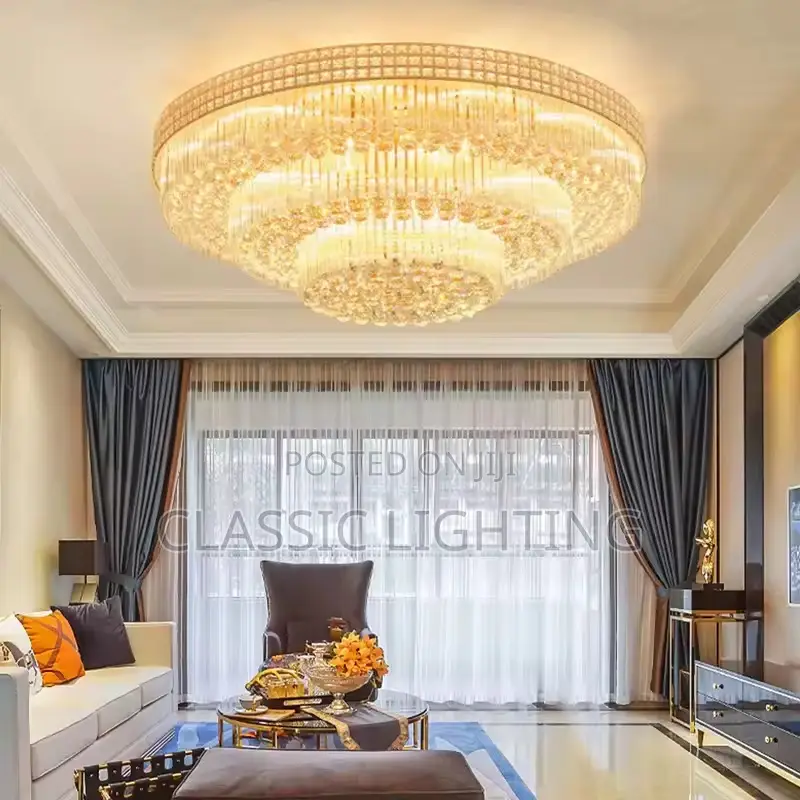 Circular Living Room Lamp Crystal Lamp Cake Bedroom Living Room Light