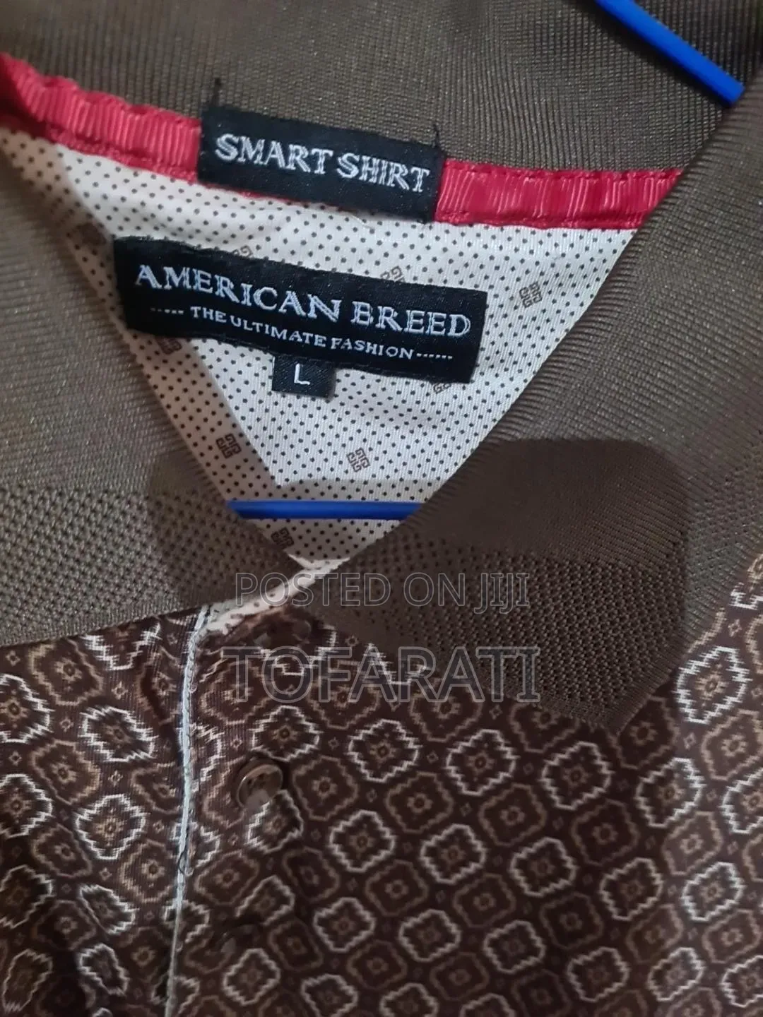American Breed Men's Brown Geometric Pattern Smart Polo Shirt