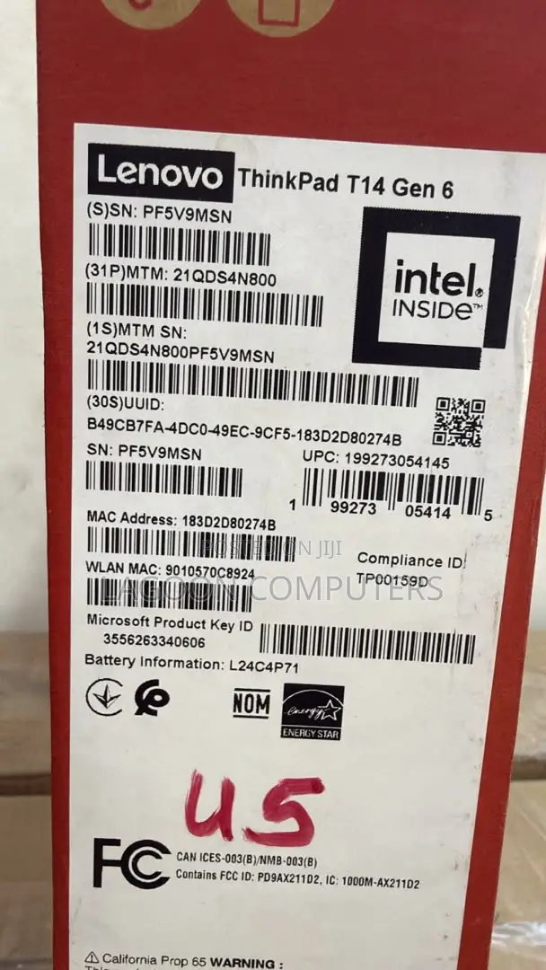 New Laptop Lenovo ThinkPad T14 16GB Intel Core Ultra 5 SSD 512GB