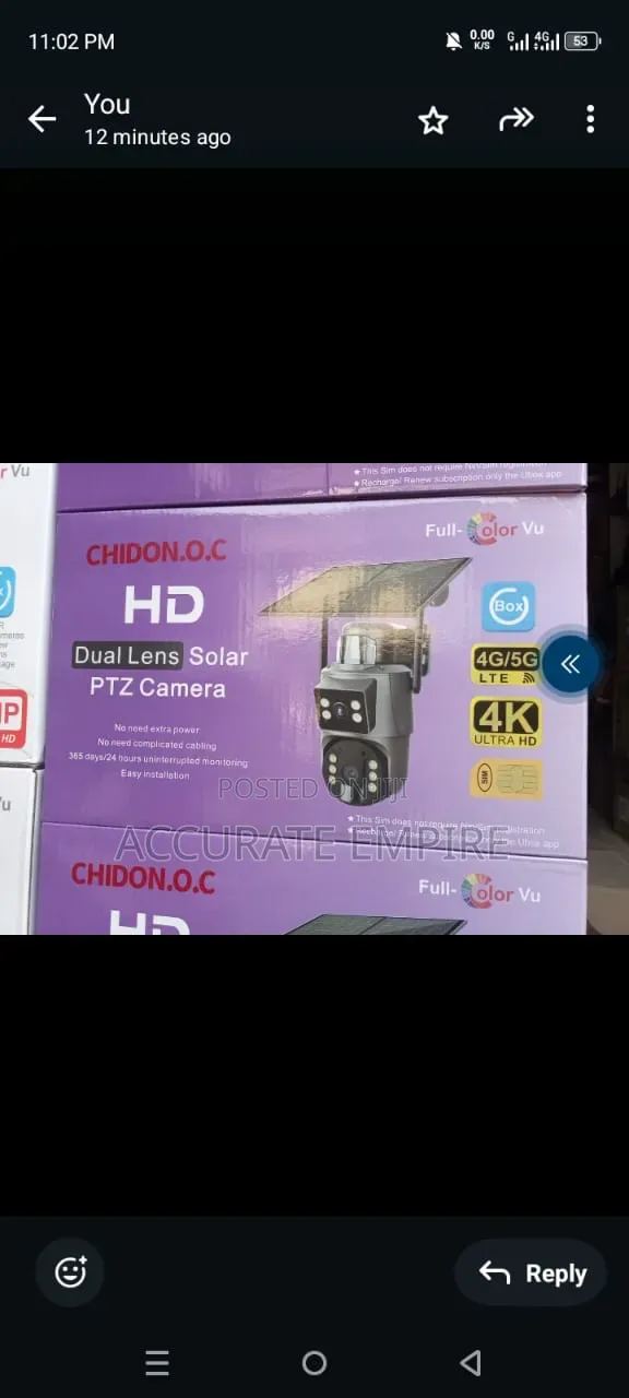 Brand New Solar Wireless WiFi Security Camera