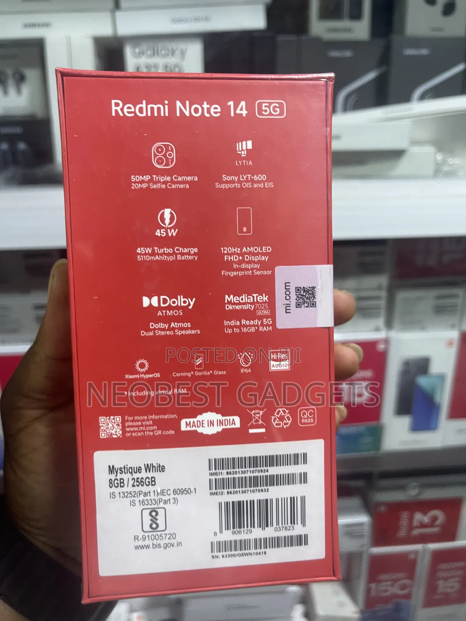 New Xiaomi Redmi Note 14 5G 256 GB White