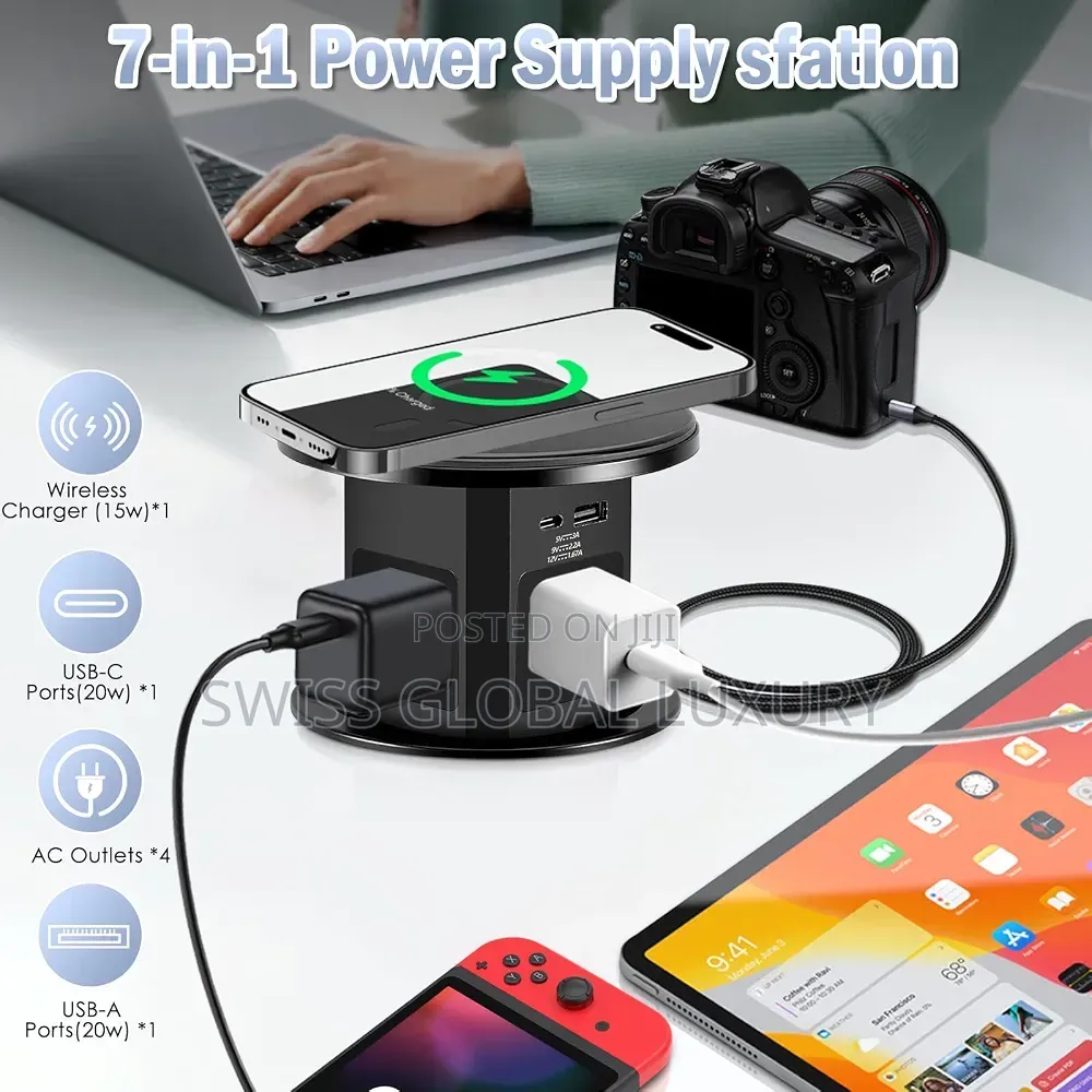 High Quality Pop Up Table/Desktop Socket With Wireless Charging Port.