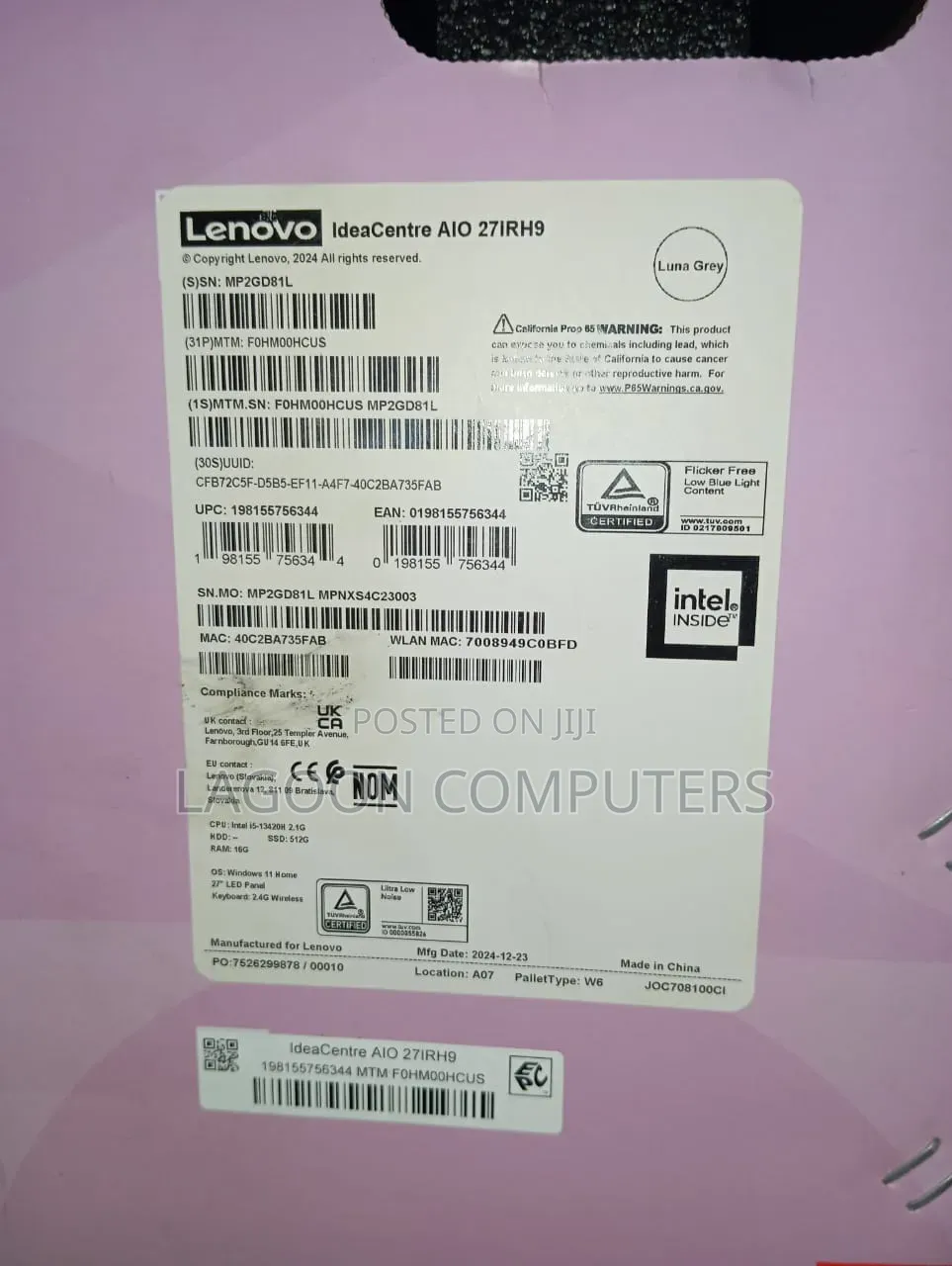 New Lenovo ideacentre AIO 730S 16GB Intel Core i5 SSD 512GB