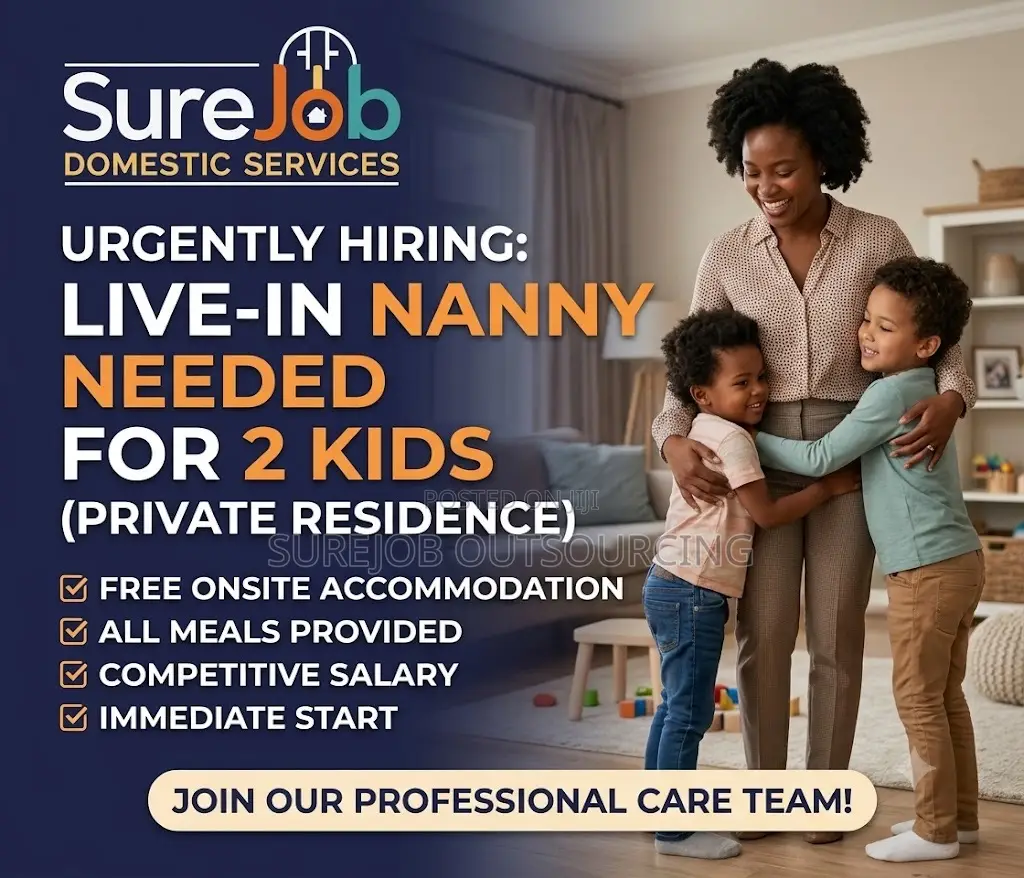 Urgent: Live-in Nanny Needed for 2 Kids (Private Residence)