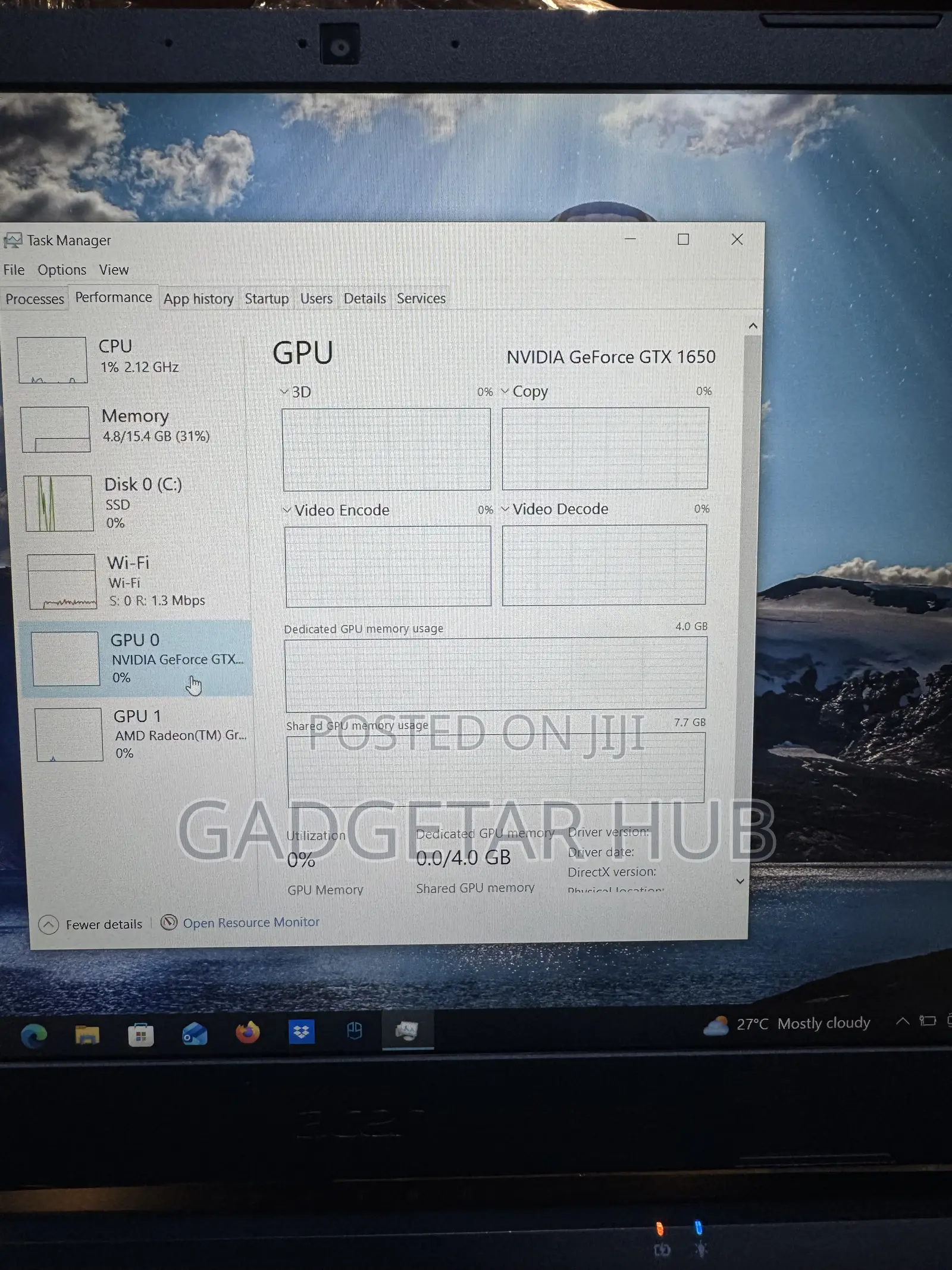 Laptop Acer Nitro 5 1GB AMD Ryzen 7 SSD 256GB