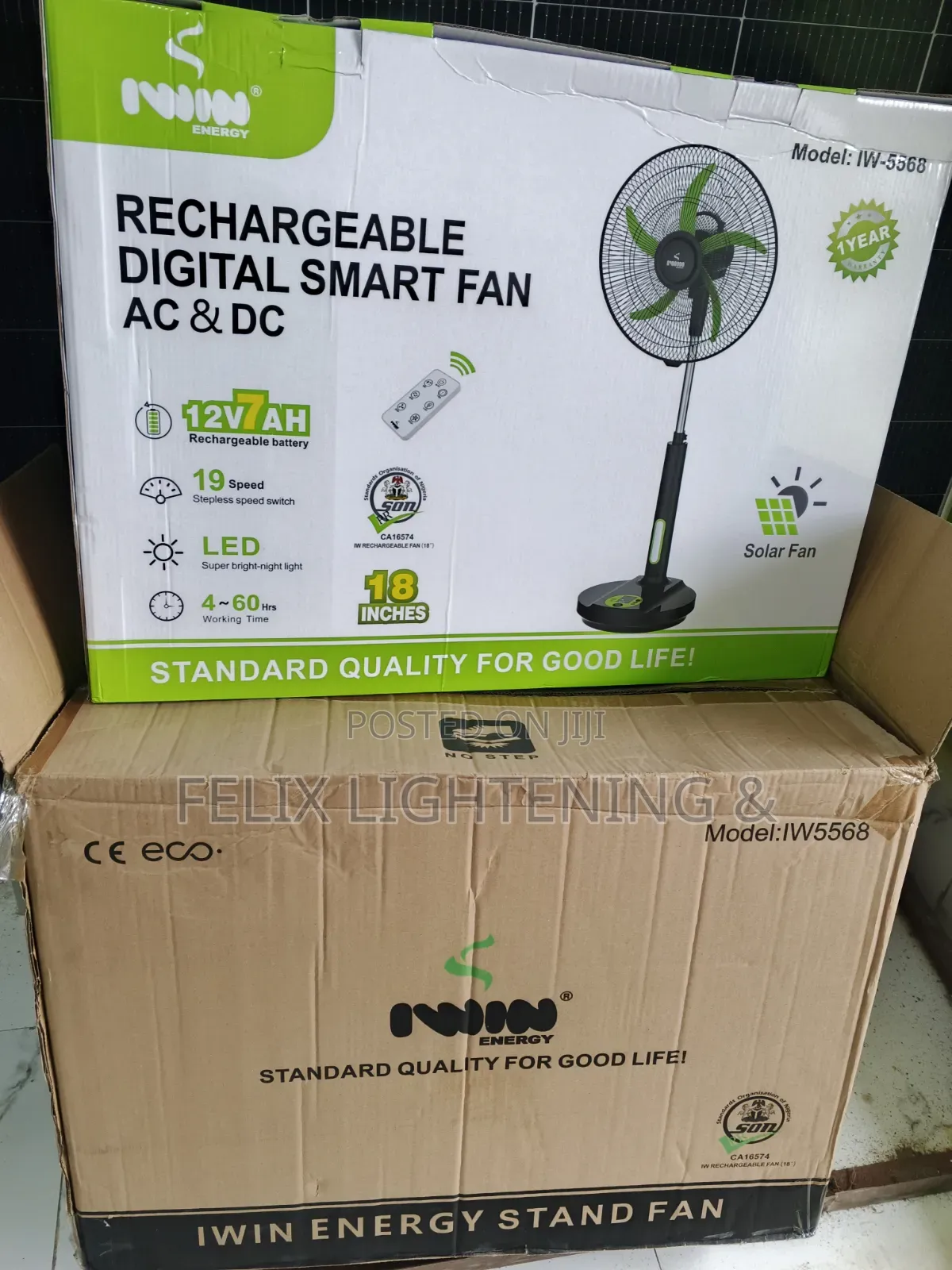 Iwin Solar Rechargeable Fan
