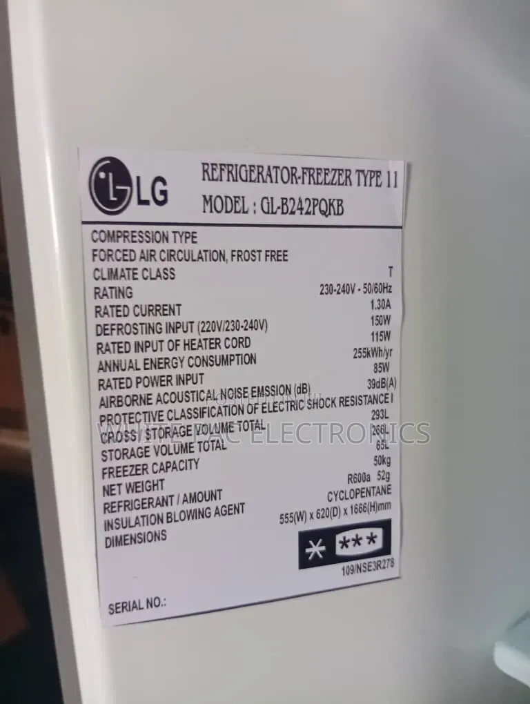 LG Smart Inverter 293 Litre Double Door > ( Freezer / Fridge ) 10 Yrs