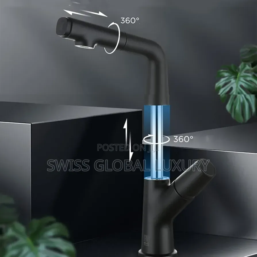 Pull Out Bathroom Liftable Basin Mixer Tap for Hot and Cold Water