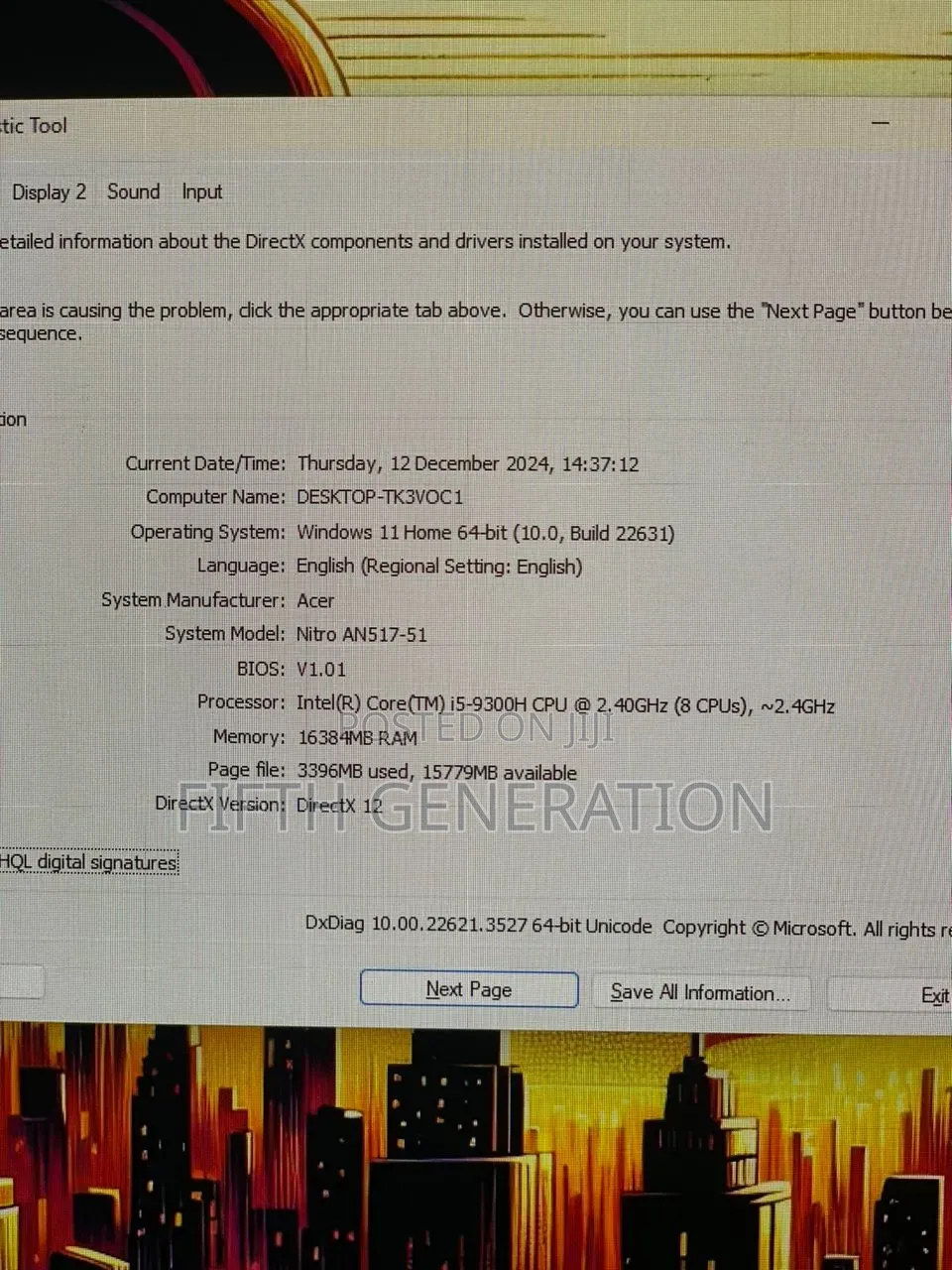 Laptop Acer Nitro 5 16GB Intel Core i5 SSD 512GB