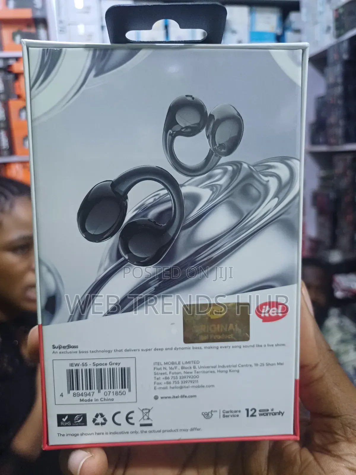 Itel BudsFit 5 (IEW-55)Open-Ear Earbuds – C-Bridge Comfort Deep Bass